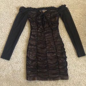 Kim K. Style off the shoulder dress